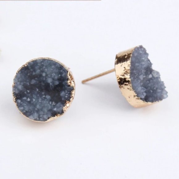 Indie Boho Druzy Green Crystal Quartz Earrings - Picture 6 of 8